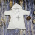 Крестильная фланелевая рубашка с капюшоном